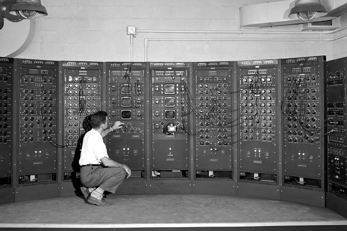 Space History Photo: Analog Computing Machine in Fuel Systems Building